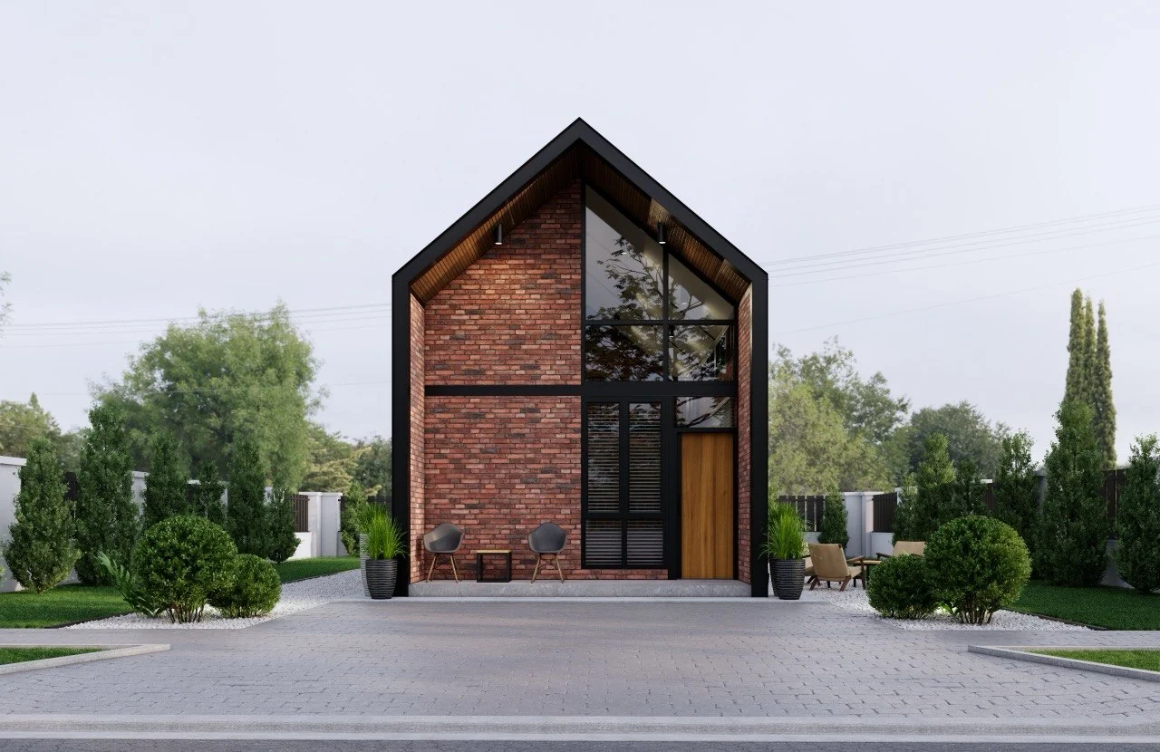 Pandangan hadapan Industrial Tiny House