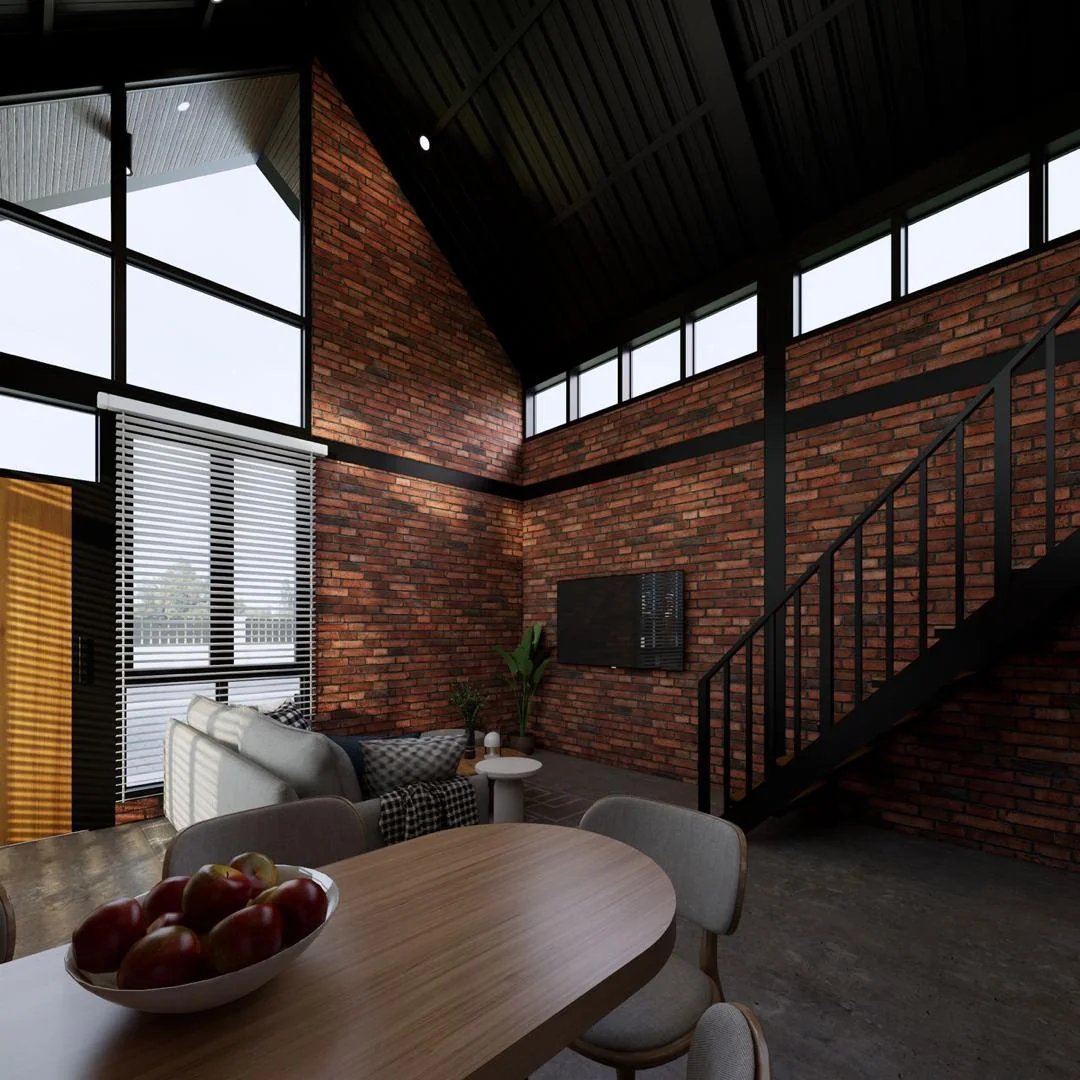 3D Interior Ruang Makan dan Tangga