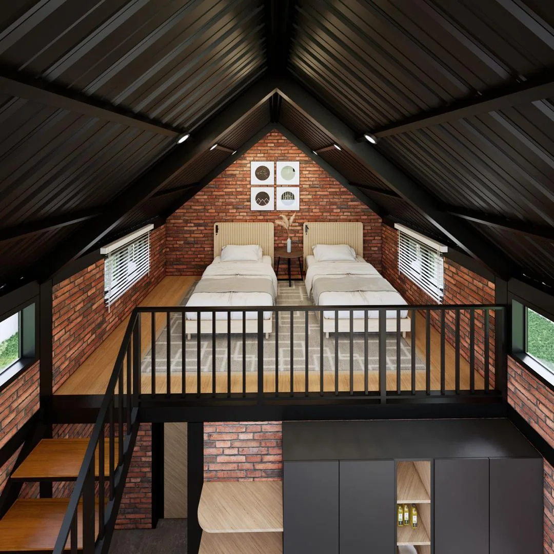 3D Interior Ruang Tidur Loteng