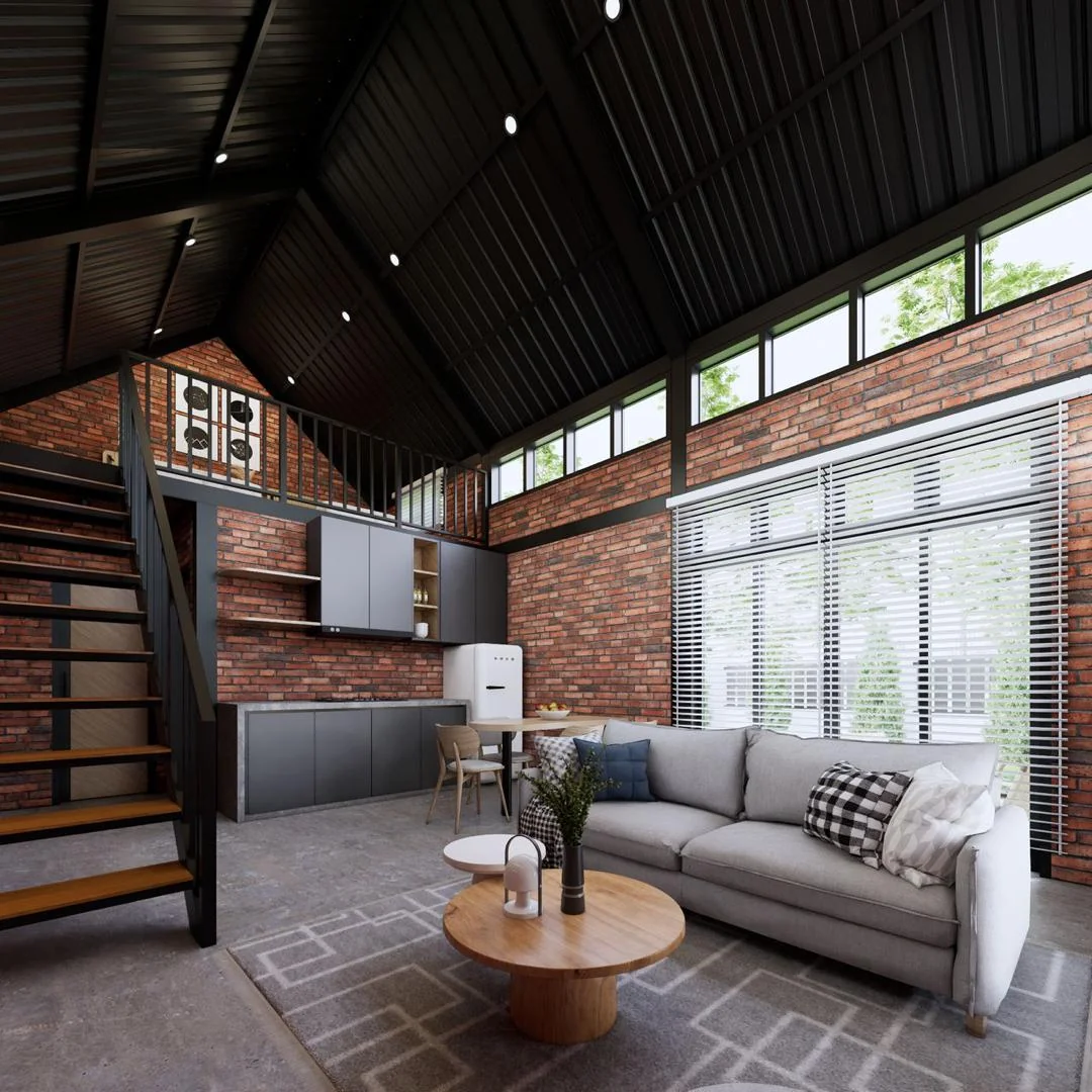 Ruang dalaman Industrial Tiny House