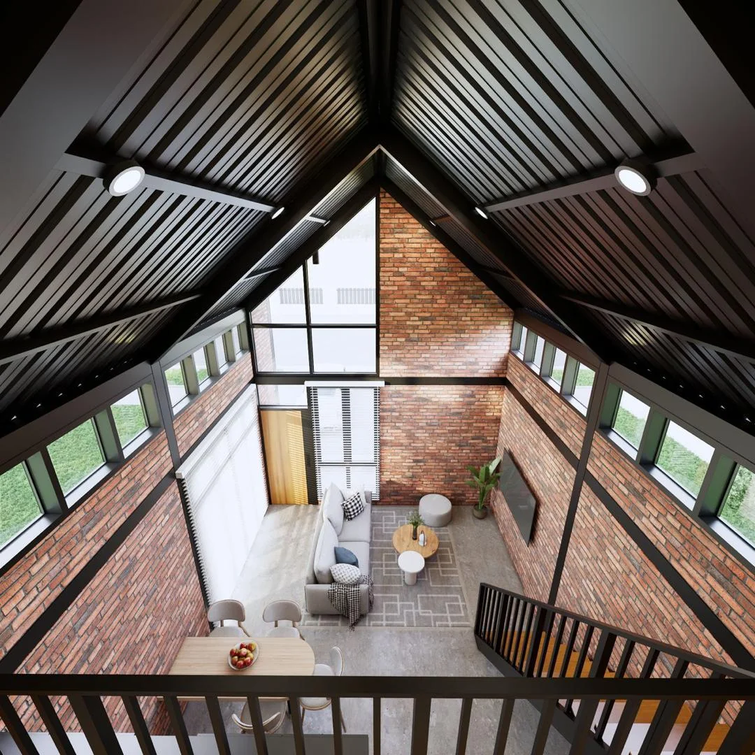 3D Interior Pandangan Atas Loteng