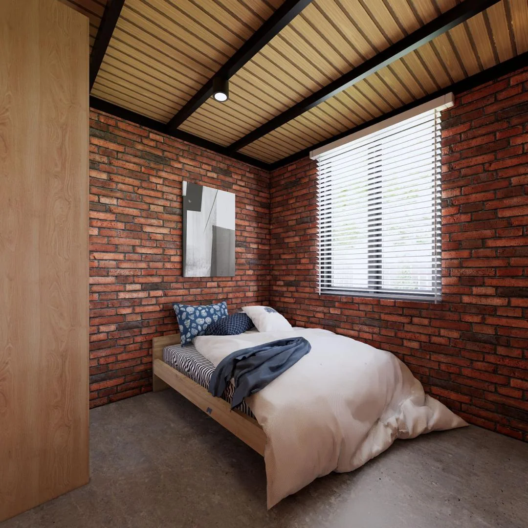 3D Interior Sudut Lebar Bilik Tidur